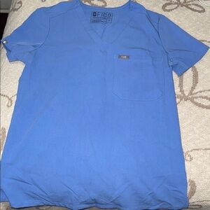 Figs womens Short Sleeve V-Neck Tee in Blue